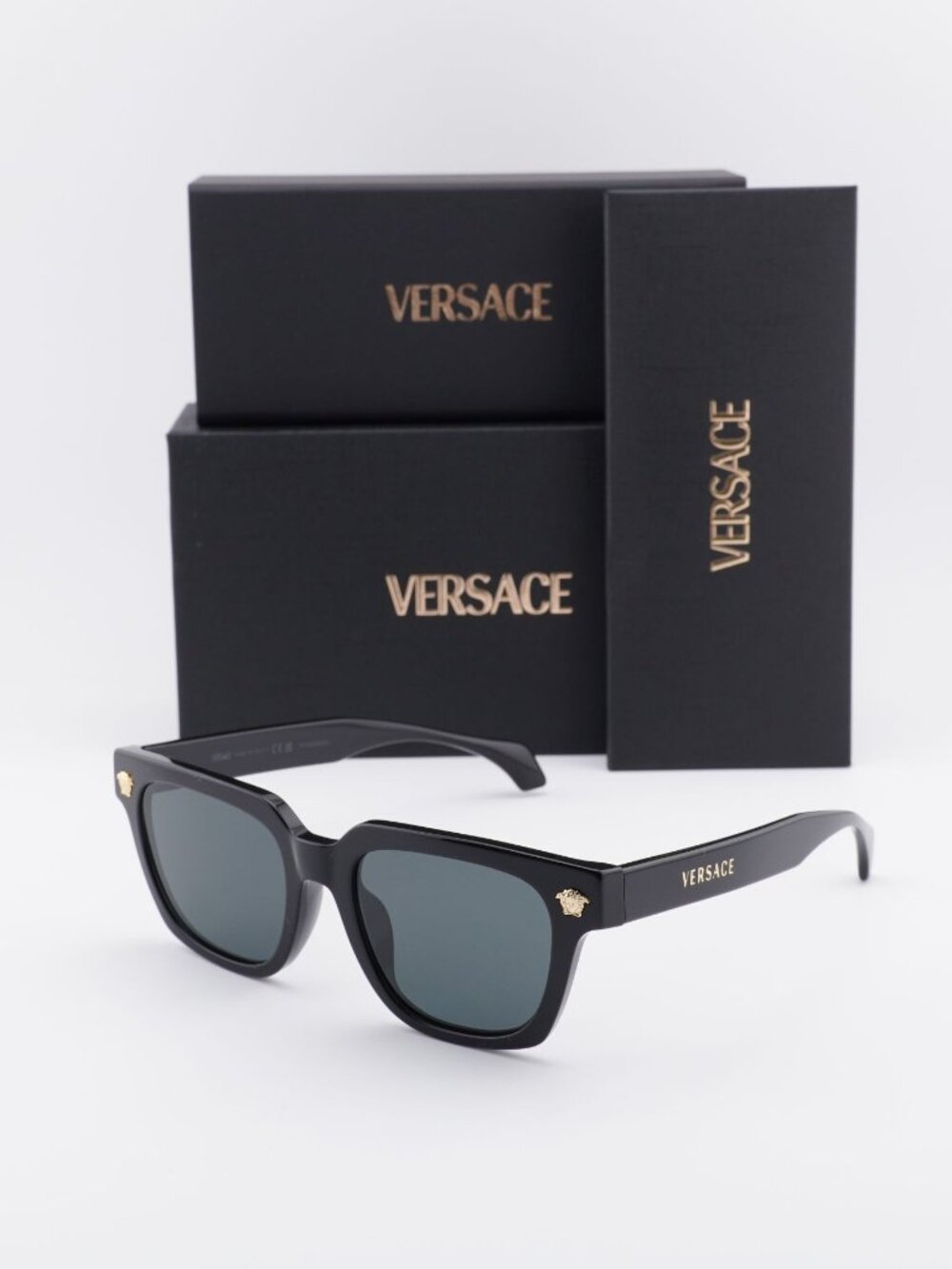 Versace VE4510U GB1/87 Square Sunglasses – Black / Dark Grey